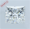 1.74 Carats, Princess Diamond with  Cut, I Color, VVS2 Clarity and Certified by EGL