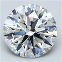 Lab Created Diamond 3.26 Carats, Round with Excellent Cut, F Color, VS2 Clarity and Certified by GIA