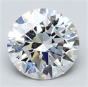 Lab Created Diamond 3.30 Carats, Round with Excellent Cut, F Color, SI1 Clarity and Certified by GIA