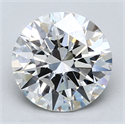 Lab Created Diamond 2.18 Carats, Round with Excellent Cut, E Color, VS1 Clarity and Certified by GIA