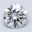 Lab Created Diamond 2.08 Carats, Round with Excellent Cut, E Color, VS1 Clarity and Certified by GIA