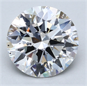 Lab Created Diamond 2.34 Carats, Round with Ideal Cut, F Color, SI1 Clarity and Certified by IGI