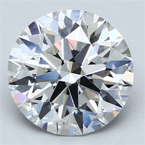 Picture of Lab Created Diamond 3.26 Carats, Round with Excellent Cut, F Color, VS2 Clarity and Certified by GIA