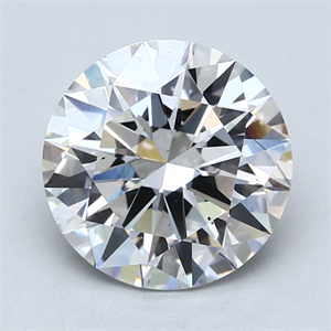 Picture of Lab Created Diamond 3.34 Carats, Round with Excellent Cut, F Color, VS2 Clarity and Certified by GIA