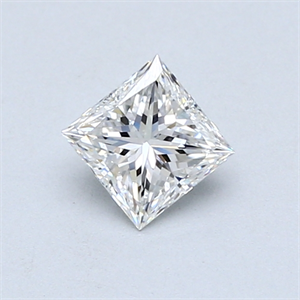 Picture of 0.53 Carats, Princess Diamond with  Cut, F Color, VS1 Clarity and Certified by GIA