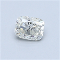 0.55 Carats, Cushion Diamond with  Cut, J Color, I1 Clarity and Certified by GIA