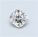0.56 Carats, Cushion Diamond with  Cut, J Color, I1 Clarity and Certified by GIA