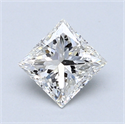 0.89 Carats, Princess Diamond with  Cut, G Color, VS2 Clarity and Certified by GIA