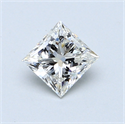 0.63 Carats, Princess Diamond with  Cut, I Color, VVS2 Clarity and Certified by GIA