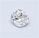 0.38 Carats, Cushion Diamond with  Cut, D Color, SI2 Clarity and Certified by EGL