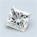0.98 Carats, Princess Diamond with  Cut, I Color, SI1 Clarity and Certified by GIA