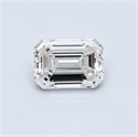 0.51 Carats, Emerald Diamond with  Cut, H Color, VS2 Clarity and Certified by GIA