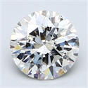 2.06 Carats, Round Diamond with Excellent Cut, G Color, I1 Clarity and Certified by GIA