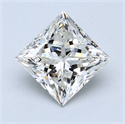 2.02 Carats, Princess Diamond with  Cut, H Color, SI1 Clarity and Certified by GIA