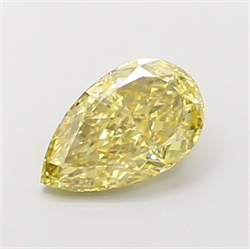 Picture of Lab Grown Diamond 2.00 Carats, Pear with  Cut, Fancy Intense Yellow Color, VS2 Clarity and Certified by IGI