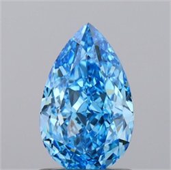 Picture of Lab Grown Diamond 1.20 Carats, Pear with  Cut, Fancy Vivid Blue Color, VS1 Clarity and Certified by IGI