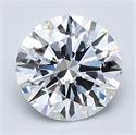 Natural Diamond 2.10 Carats, Round with Excellent Cut, D Color, VVS1 Clarity and Certified by GIA