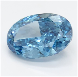 Picture of Lab Grown Diamond 1.89 Carats, Oval with  Cut, Fancy Vivid Blue Color, VS2 Clarity and Certified by IGI