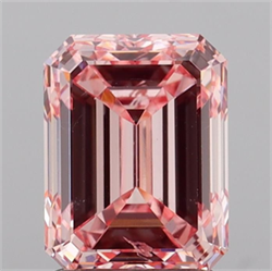 Picture of Lab Grown Diamond 2.00 Carats, Emerald with  Cut, Fancy Intense Pink Color, VS2 Clarity and Certified by IGI