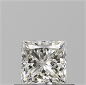 Natural Diamond 0.53 Carats, Princess with  Cut, J Color, VVS2 Clarity and Certified by GIA