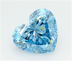 Picture of Lab Grown Diamond 1.51 Carats, Heart with  Cut, Fancy Vivid Blue Color, VVS2 Clarity and Certified by IGI