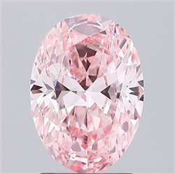 Picture of Lab Grown Diamond 1.60 Carats, Oval with  Cut, Fancy Vivid Pink Color, VVS1 Clarity and Certified by IGI