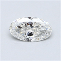 Natural Diamond 0.50 Carats, Oval with  Cut, G Color, SI2 Clarity and Certified by GIA