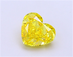 Picture of Lab Grown Diamond 2.03 Carats, Heart with  Cut, Fancy Vivid Yellow Color, VVS2 Clarity and Certified by IGI