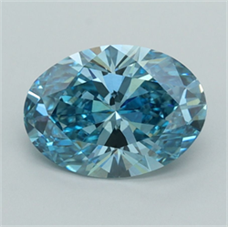 Picture of Lab Grown Diamond 2.03 Carats, Oval with  Cut, Fancy Vivid Blue Color, VVS2 Clarity and Certified by IGI