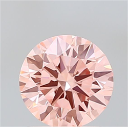 Picture of Lab Grown Diamond 1.49 Carats, Round with Ideal Cut, Fancy Vivid Pink Color, VS1 Clarity and Certified by IGI