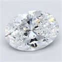 Natural Diamond 2.50 Carats, Oval with  Cut, E Color, SI1 Clarity and Certified by GIA