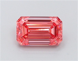 Picture of Lab Grown Diamond 1.56 Carats, Emerald with  Cut, Fancy Vivid Pink Color, VVS2 Clarity and Certified by IGI