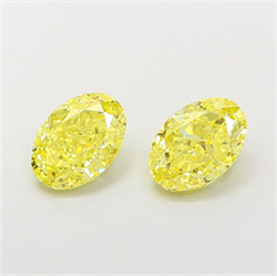 Picture of Lab Grown Diamond 1.57 Carats, Oval with  Cut, Fancy Vivid Yellow Color, VVS2 Clarity and Certified by IGI
