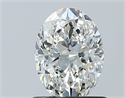 Natural Diamond 0.90 Carats, Oval with  Cut, H Color, VVS2 Clarity and Certified by GIA