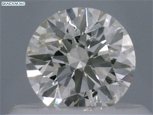 Picture of Natural Diamond 0.42 Carats, Round with Excellent Cut, K Color, SI2 Clarity and Certified by IGI