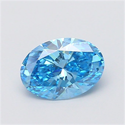 Picture of Lab Grown Diamond 2.05 Carats, Oval with  Cut, Fancy Vivid Blue Color, VVS2 Clarity and Certified by IGI