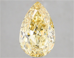 Picture of Lab Grown Diamond 2.67 Carats, Pear with  Cut, Fancy Intense Yellow Color, VVS2 Clarity and Certified by IGI