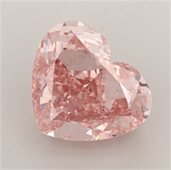 Picture of Lab Grown Diamond 3.03 Carats, Heart with  Cut, Fancy Vivid Pink Color, VVS2 Clarity and Certified by IGI
