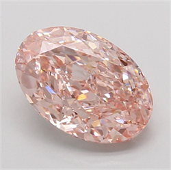 Picture of Lab Grown Diamond 4.03 Carats, Oval with  Cut, Fancy Vivid Pink Color, VS1 Clarity and Certified by IGI