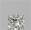 Natural Diamond 0.61 Carats, Princess with  Cut, H Color, VVS1 Clarity and Certified by GIA