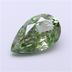 Picture of Lab Grown Diamond 1.42 Carats, Pear with  Cut, Fancy Vivid Green Color, VS1 Clarity and Certified by IGI