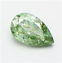 Picture of Lab Grown Diamond 3.01 Carats, Pear with  Cut, Fancy Vivid Green Color, VVS2 Clarity and Certified by IGI