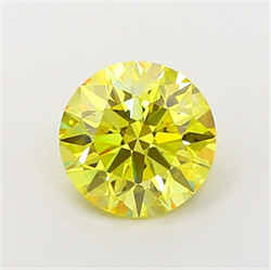 Picture of Lab Grown Diamond 1.91 Carats, Round with Ideal Cut, Fancy Intense Yellow Color, VVS2 Clarity and Certified by IGI