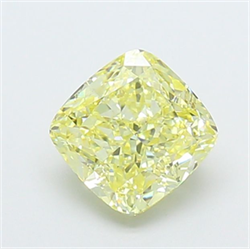 Picture of Lab Grown Diamond 1.53 Carats, CUSHION MODIFIED with  Cut, Fancy Yellow Color, VS1 Clarity and Certified by IGI