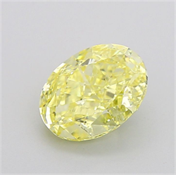 Picture of Lab Grown Diamond 1.81 Carats, Oval with  Cut, Fancy Yellow Color, VS1 Clarity and Certified by IGI
