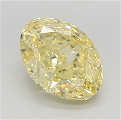 Picture of Lab Grown Diamond 3.05 Carats, Oval with  Cut, Fancy Vivid Yellow Color, VS1 Clarity and Certified by IGI