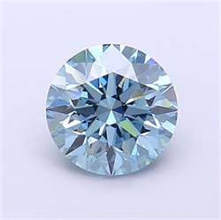 Picture of Lab Grown Diamond 1.40 Carats, Round with Excellent Cut, Fancy Vivid Blue Color, VVS2 Clarity and Certified by IGI