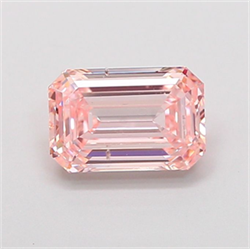 Picture of Lab Grown Diamond 1.52 Carats, Emerald with  Cut, Fancy Intense Pink Color, VS1 Clarity and Certified by IGI