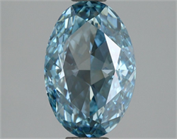 Picture of Lab Grown Diamond 1.81 Carats, Oval with  Cut, Fancy Vivid Blue Color, VS1 Clarity and Certified by IGI