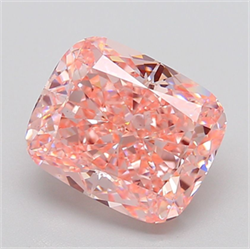 Picture of Lab Grown Diamond 6.68 Carats, CUSHION MODIFIED with  Cut, Fancy Intense Pink Color, VS2 Clarity and Certified by IGI